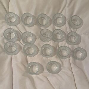 Set of Clear Glass Tealight Candle Holders